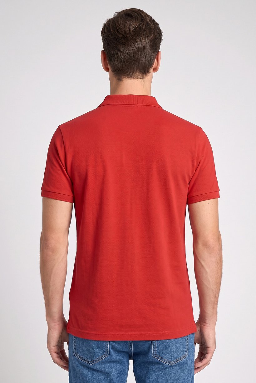 Sinsay x Harry Potter Men Regular Fit Graphic Print Short Sleeve Polo Shirt, Dark Red