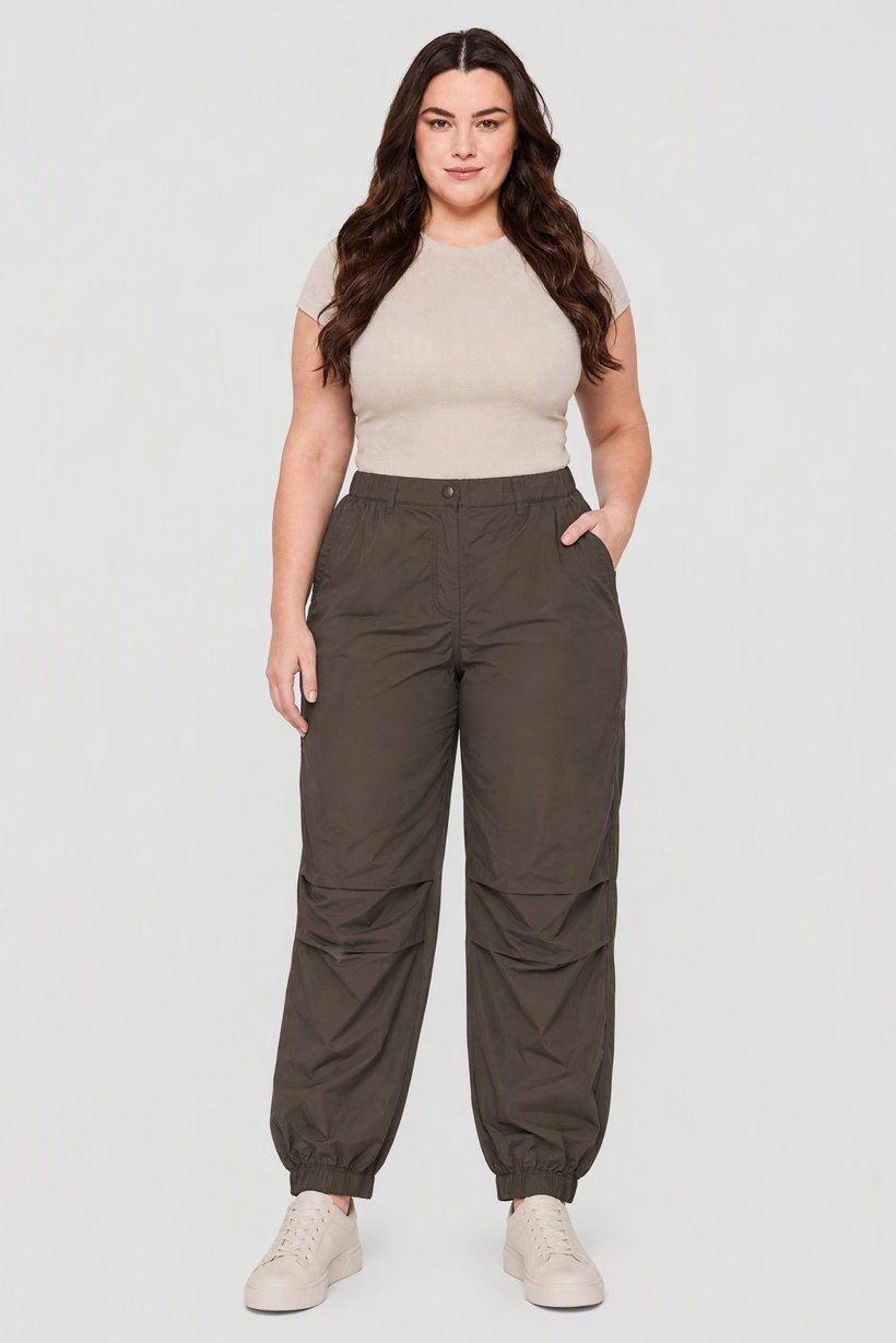 Women Regular Fit Plain Jogger Pants, Dark Olive