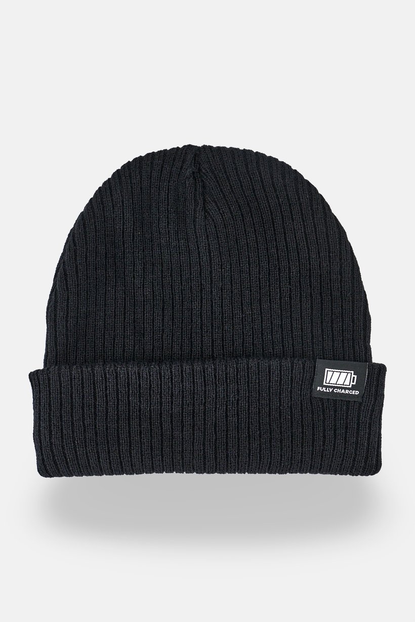 Kids Boy Ribbed Bennie Hat, Black