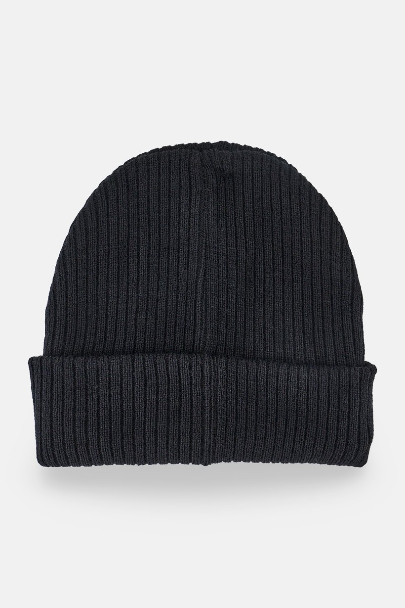Kids Boy Ribbed Bennie Hat, Black