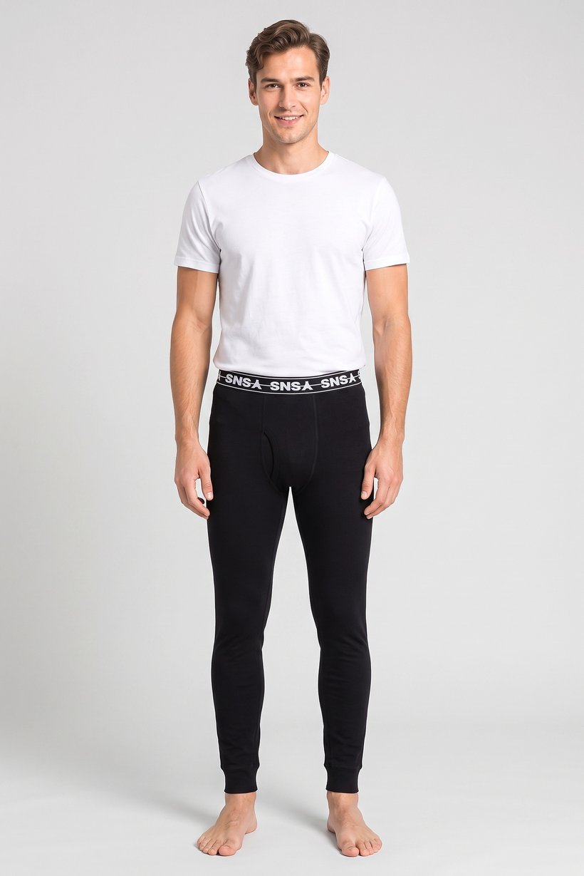 Men 1 Piece Brand Logo Leggings, Black