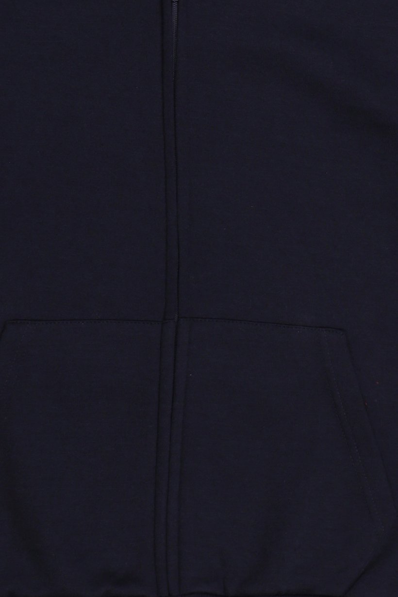 Men Solid Long Sleeve Full Zip  Hoodie, Navy