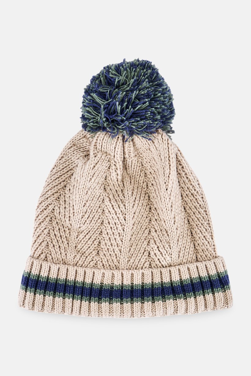 Men Knitted Beanie Hat, Beige