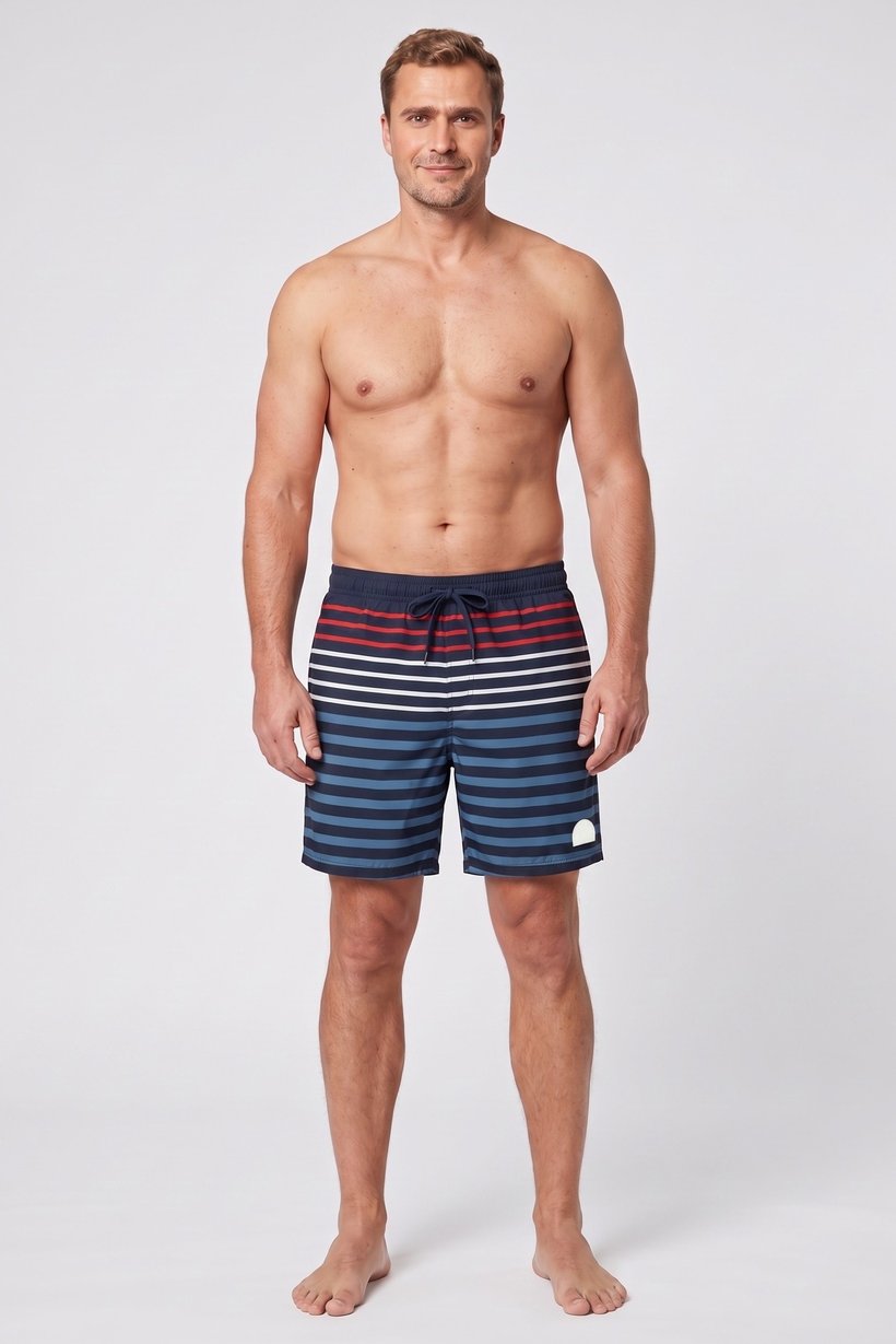 Men Stripe Board Shorts, Multicolor