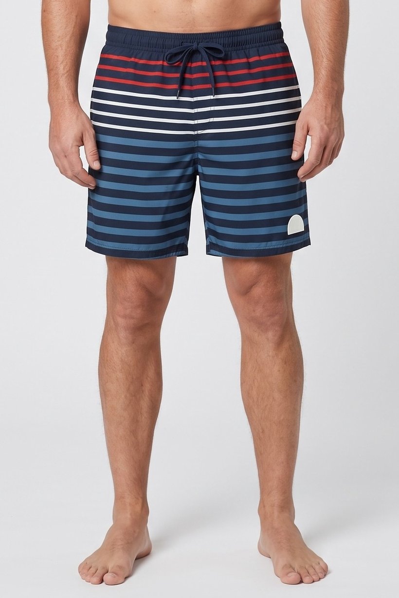Men Stripe Board Shorts, Multicolor