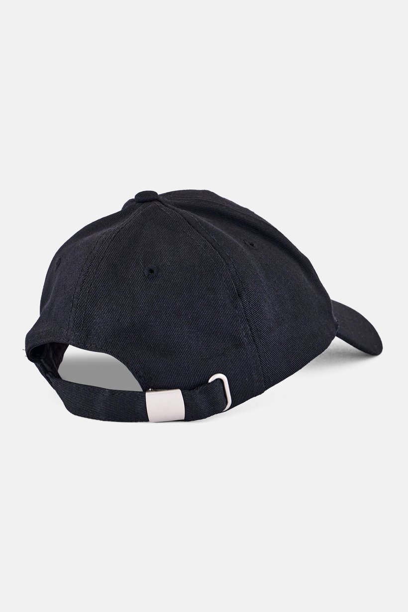 Women Embroidered Adjustable Buckle Closure Cap, Black