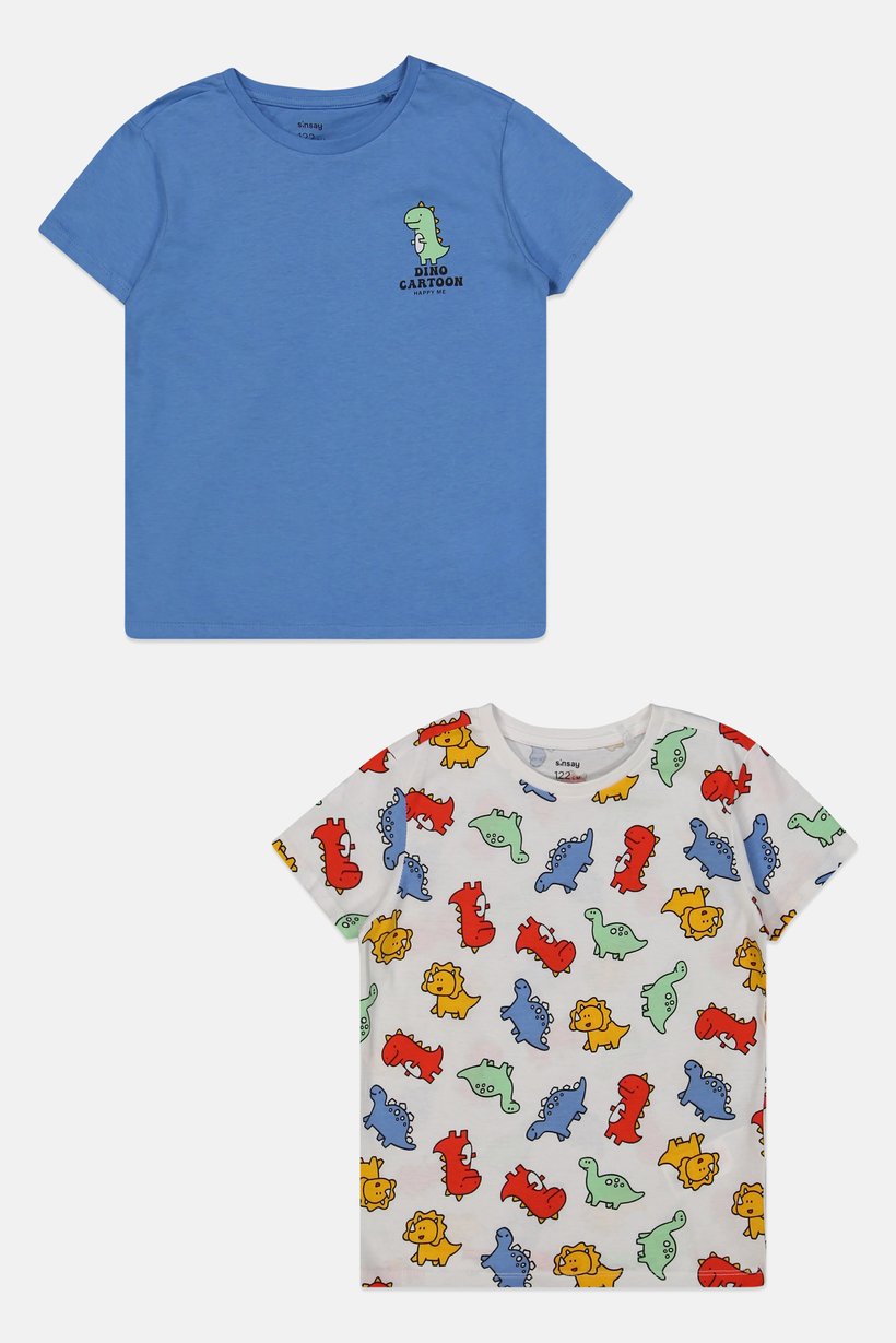 Kids Boy 2 Pieces Graphic Print Short Sleeve T-Shirt, Multicolor