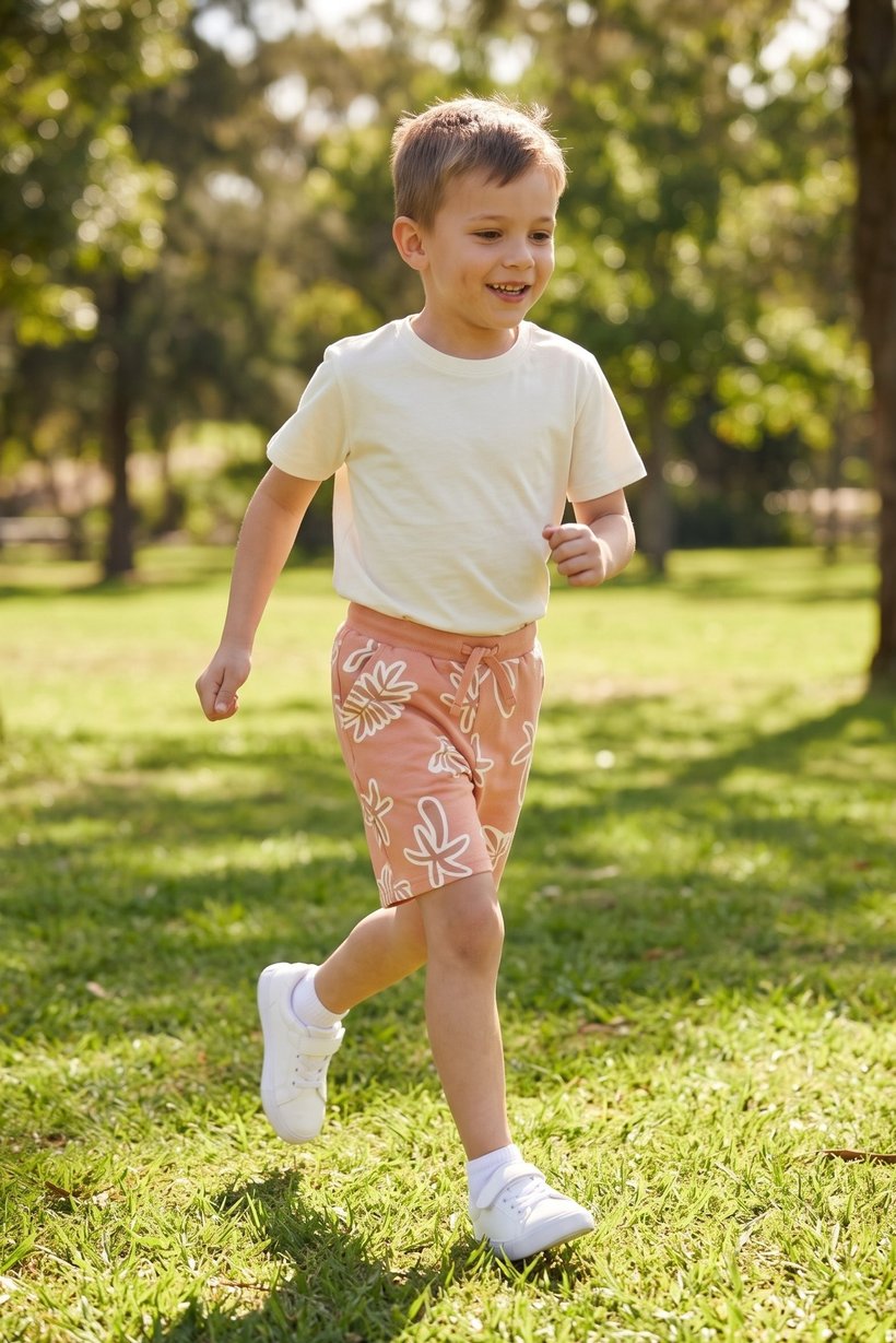 Kids Boy Allover Print Basic Shorts, Multicolor