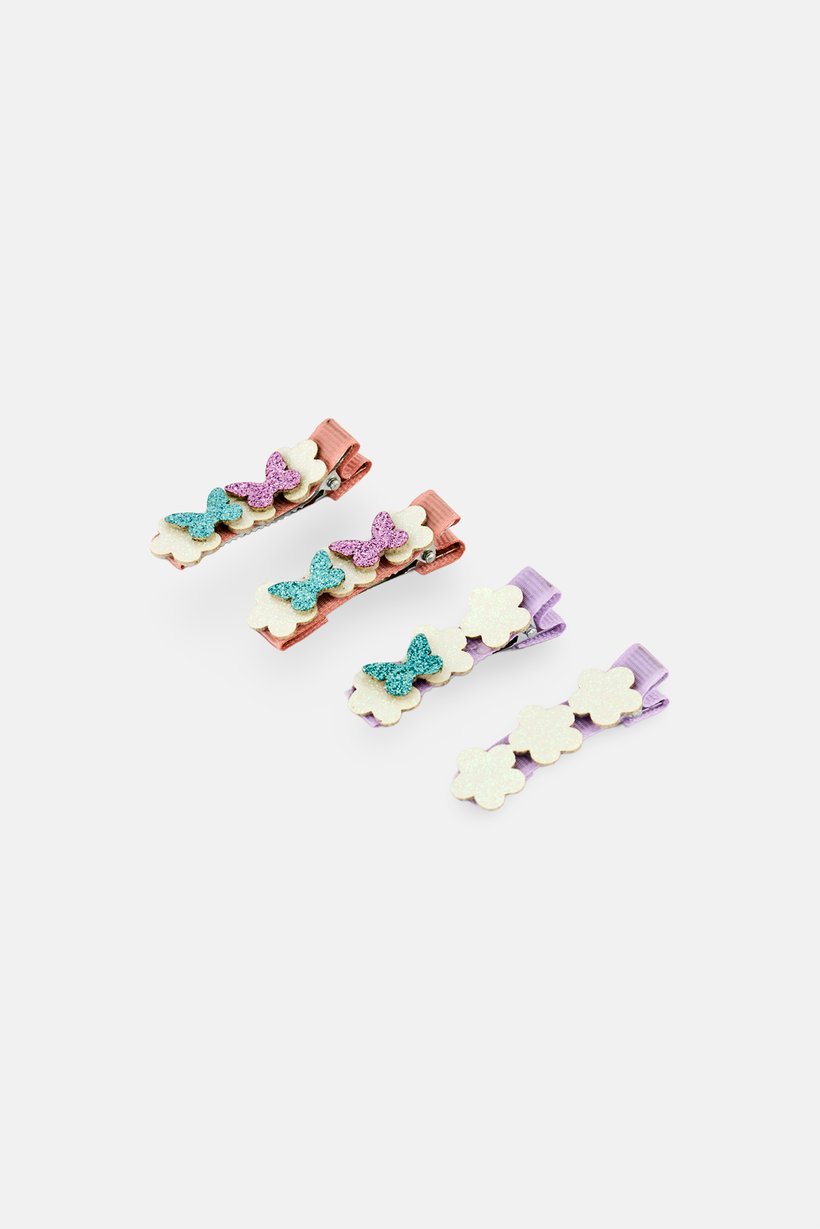 4 Pcs Butterfly Clips, Multicolor