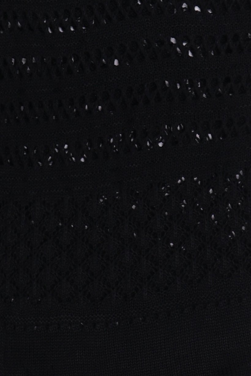 Women Split Neck Knitted Cardigan, Black