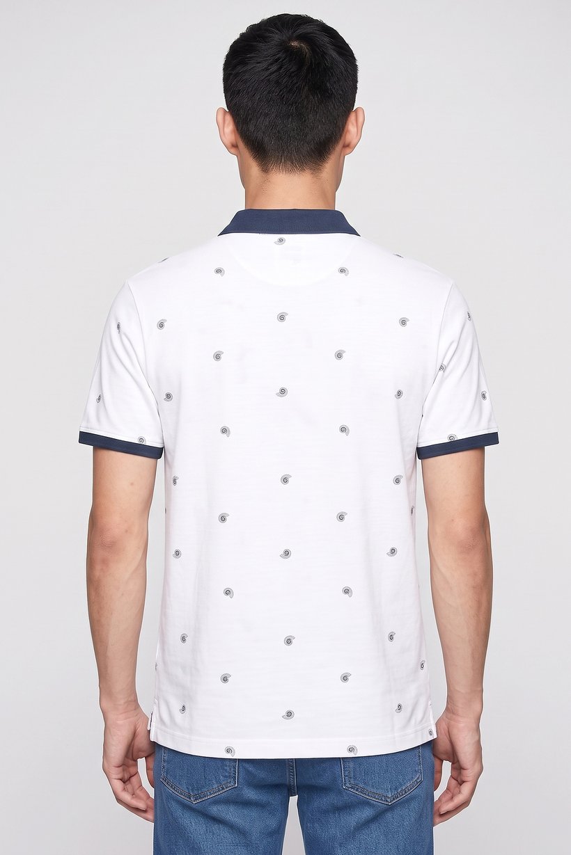 Men Regular Fit Allover Print Short Sleeve Polo Shirt, Multicolor