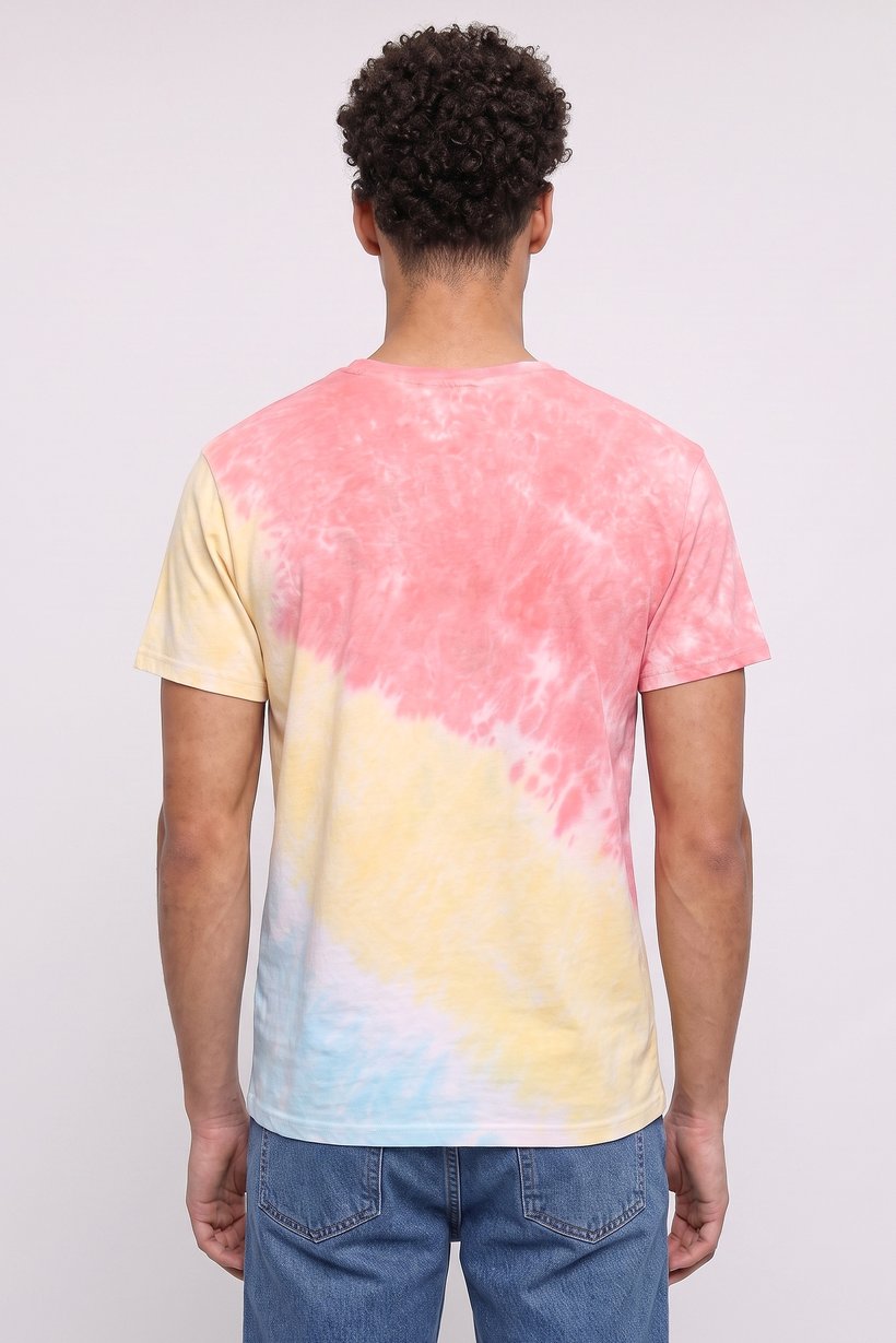 Men Regular Fit Short Sleeve Tie Dye T-Shirt, Multicolor