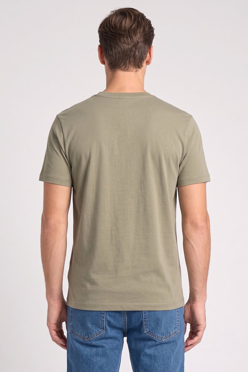 Men Crew Neck Short Sleeve Graphic Print T-Shirt, Sage Green