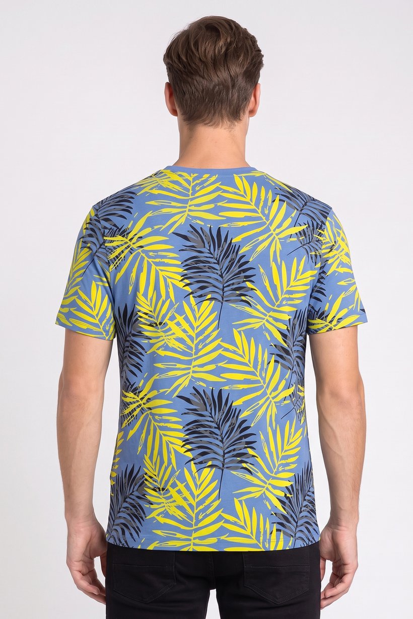 Men Crew Neck Short Sleeve Graphic Print T-Shirt, Multicolor