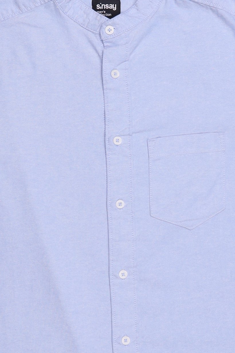 Men Regular Fit Long Sleeve Plain Casual Shirt, Sky Blue