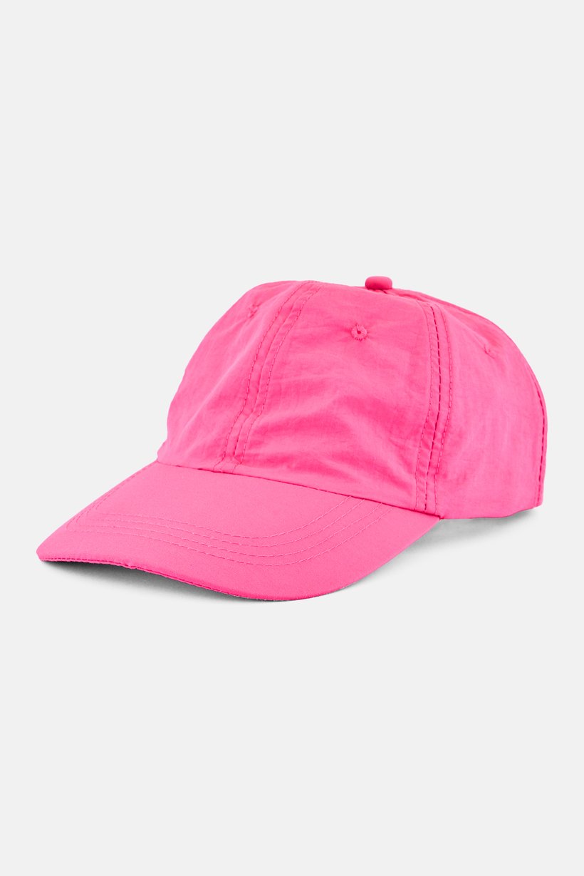 Women Solid Velcro Closure Cap, Pink