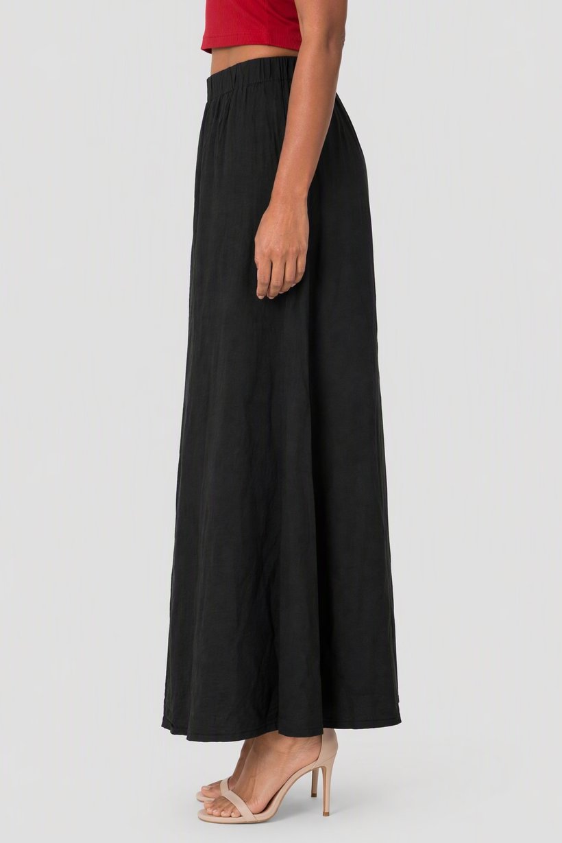 Women Textured Maxi Skirt, Black