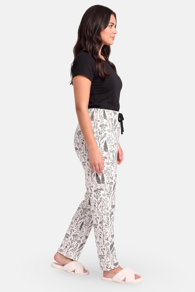 Women 2 Pieces Floral Print Top And Bottom Pajama Set, Multicolor
