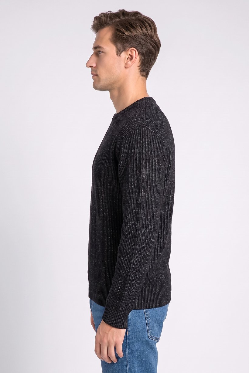 Men Crew Neck Knitted Sweater, Multicolor