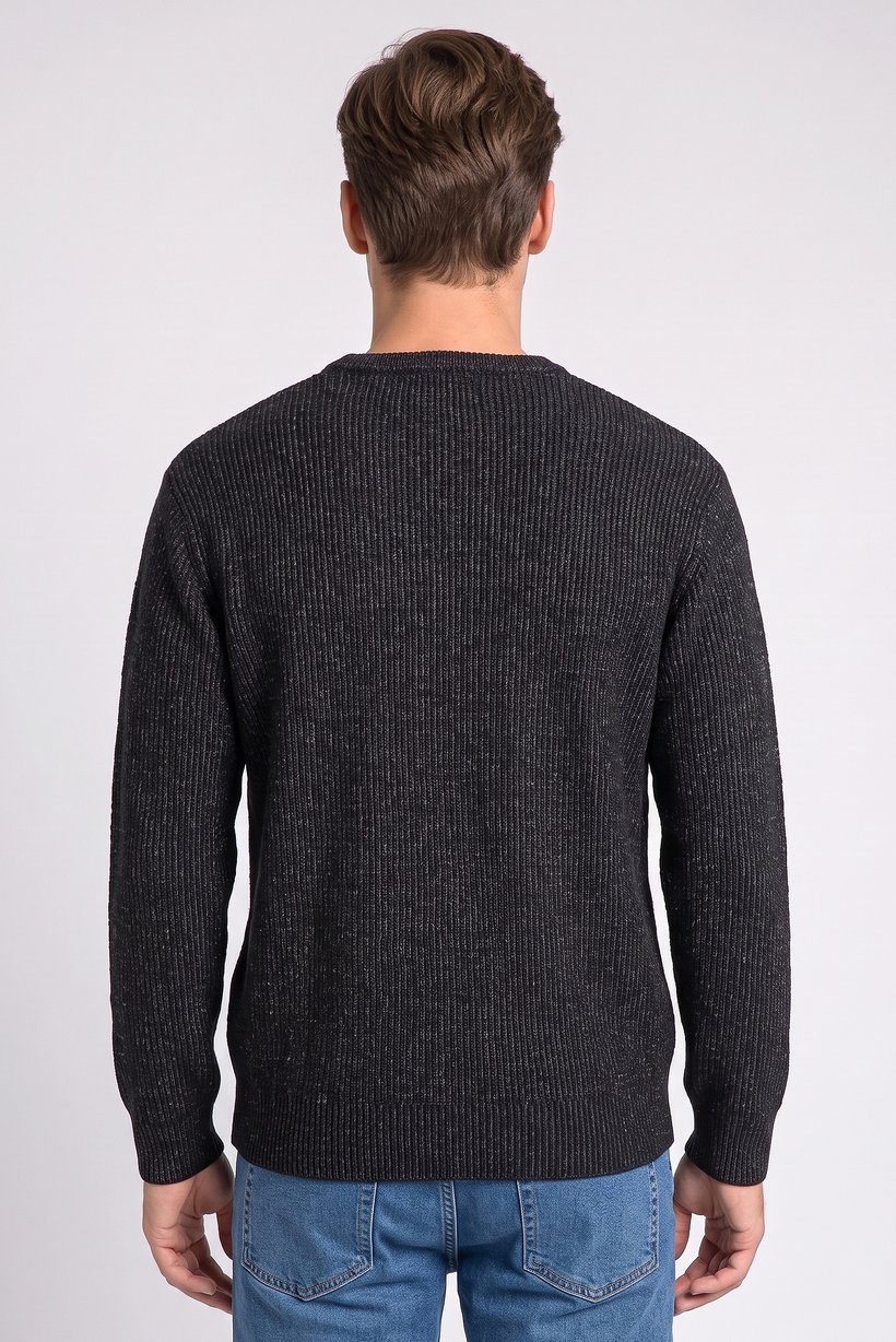 Men Crew Neck Knitted Sweater, Multicolor