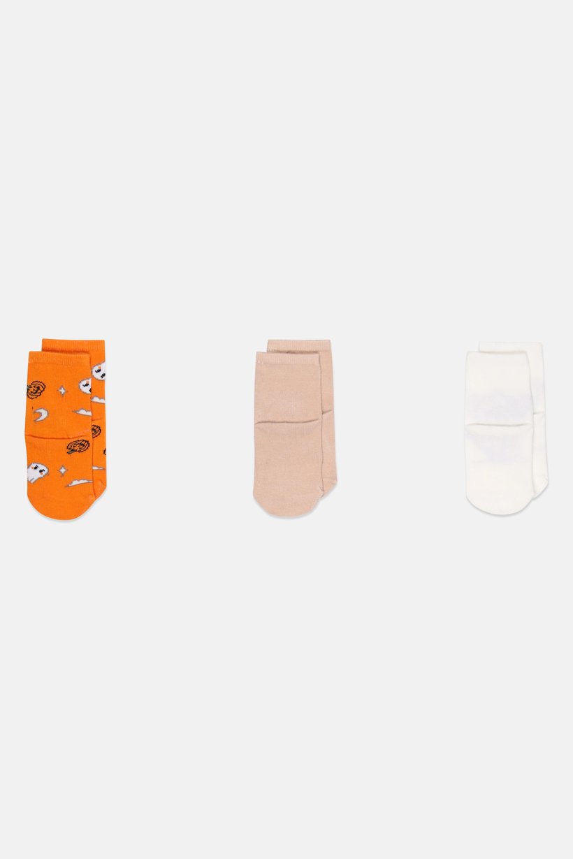 Toddlers Girl 3 Pairs Graphic Print Crew Socks, Multicolor