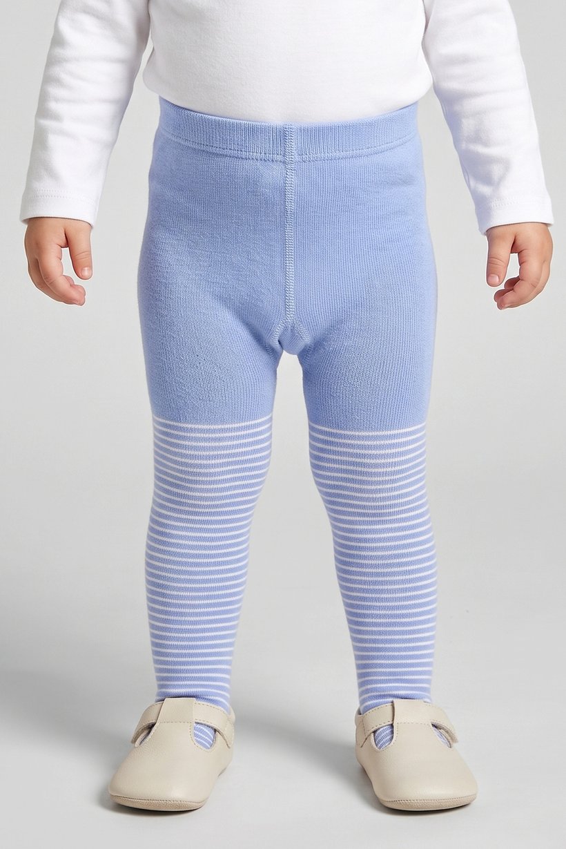 Toddlers Girl 2 Pcs Pull On Stripe Tights, Multicolor