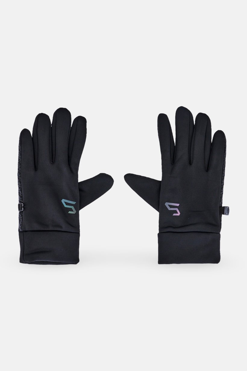 Men 1 Pair Graphic Print Gloves, Black