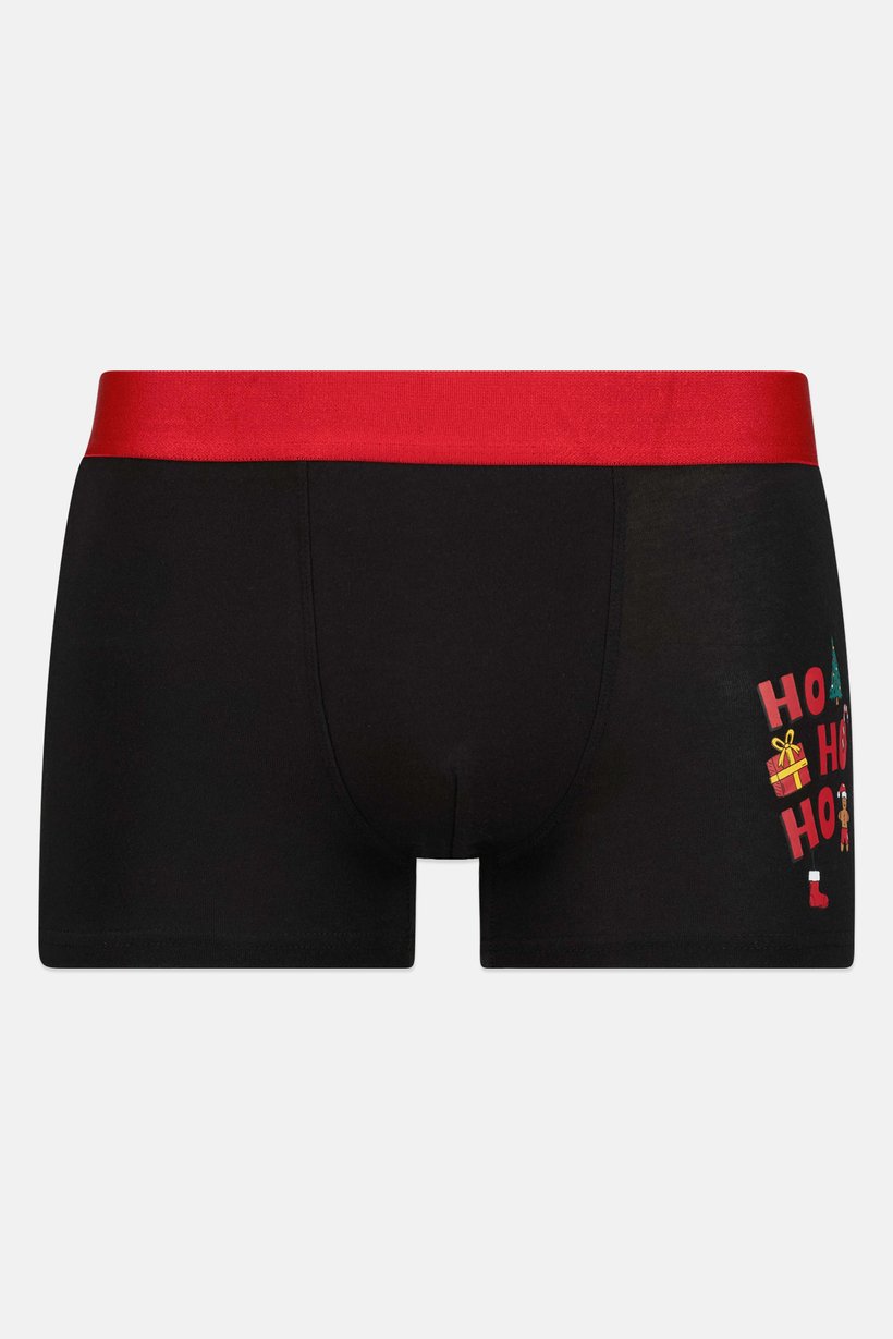Men 2 Pieces Graphic Print Boxers, Black