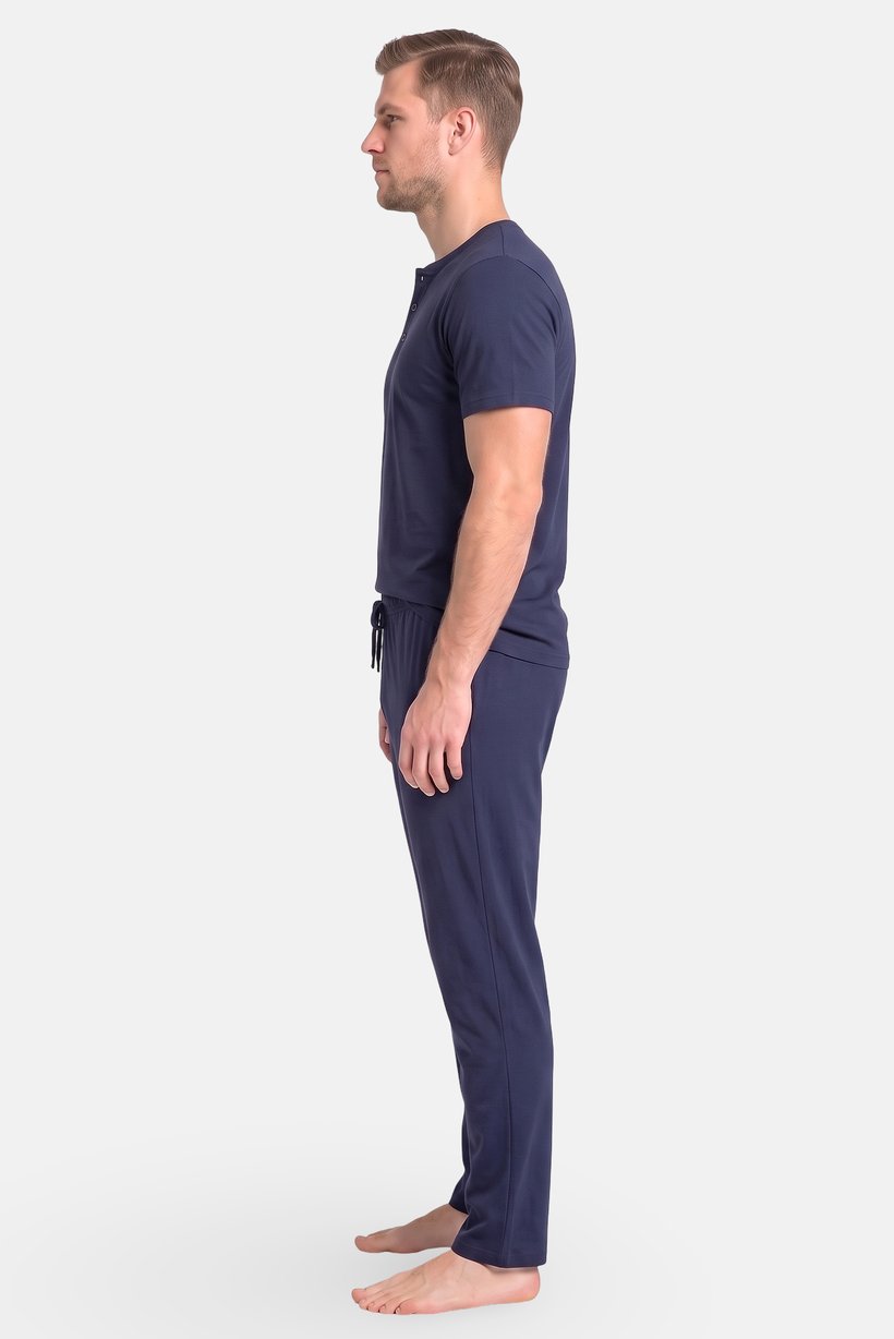 Men 2 Pcs Long Sleeve T-Shirt And Pyjamas Pants Set, Multicolor