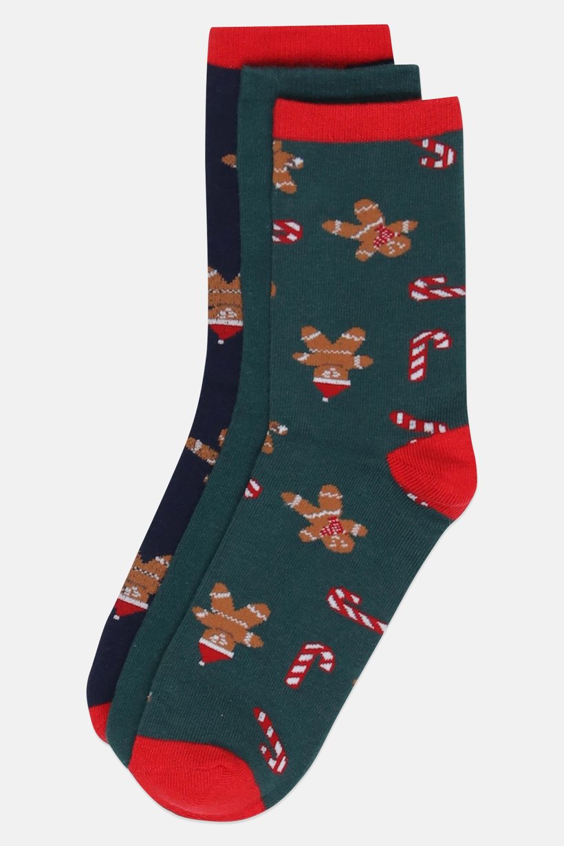 Men 3 Pairs Graphic Print Crew Socks, Multicolor