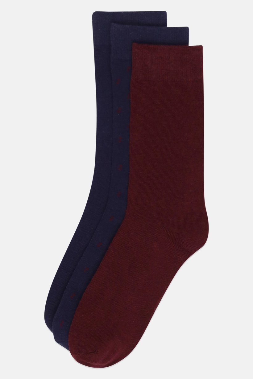 Men 3 Pairs Allover Print Crew Socks, Multicolor