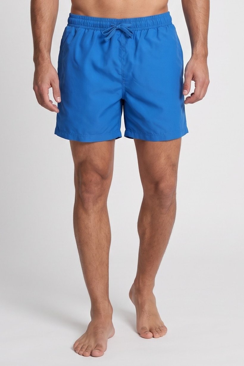 Men Solid Board Shorts, Blue