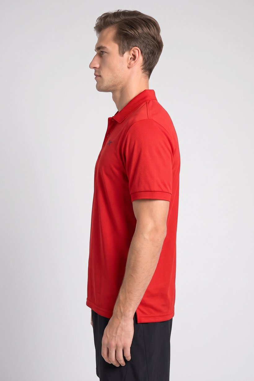 Men Sportswear Fit Short Sleeve Outdoor Polo Shirt, Red