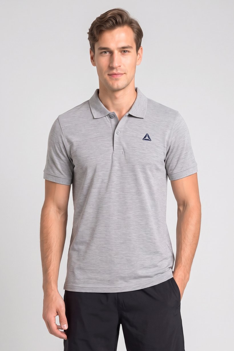 Men Sportswear Fit Short Sleeve Outdoor Polo Shirt, Grey