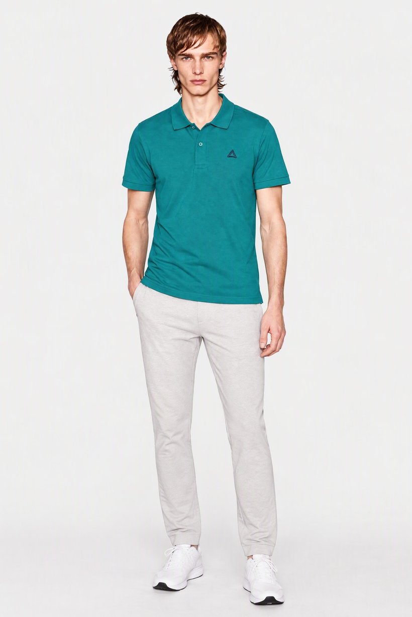Men Regular Fit Solid Short Sleeve Polo Shirt, Dark Tarquoise