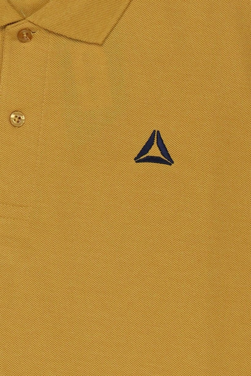Men Sportswear Fit Short Sleeve Outdoor Polo Shirt, Mustard
