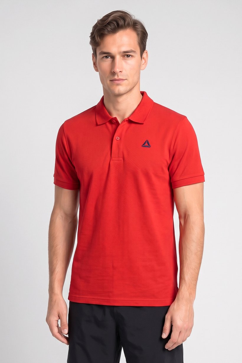Men Sportswear Fit Short Sleeve Outdoor Polo Shirt, Red