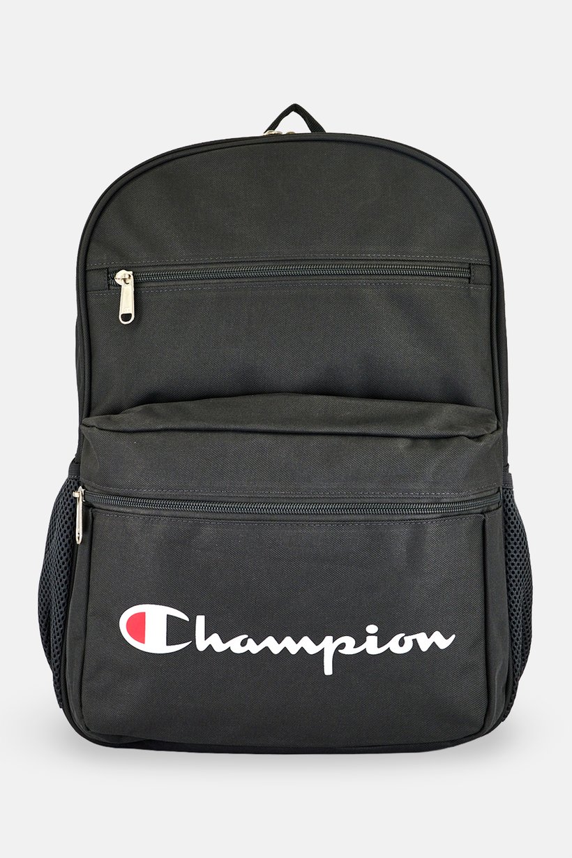 Men Brand Logo Backpack, Grey