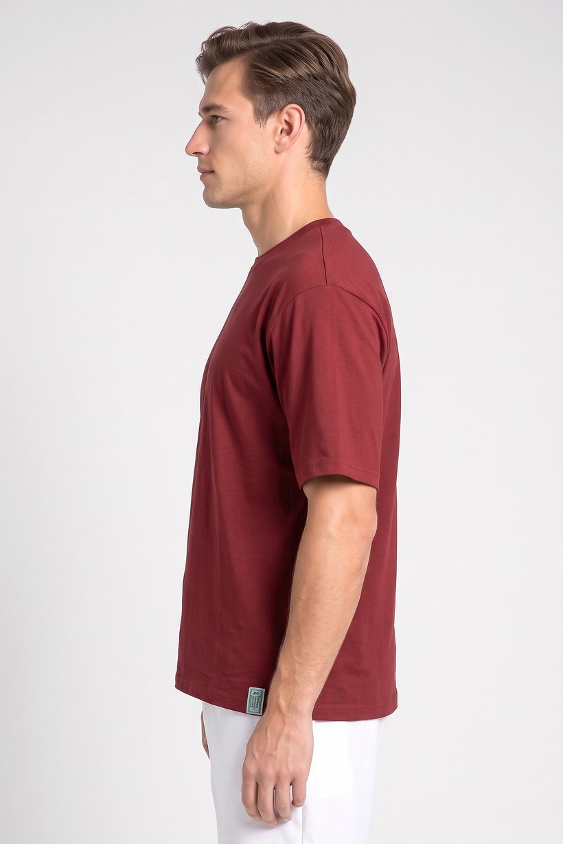 Men Sportswear Fit Short Sleeve Outdoor T-Shirt, Maroon