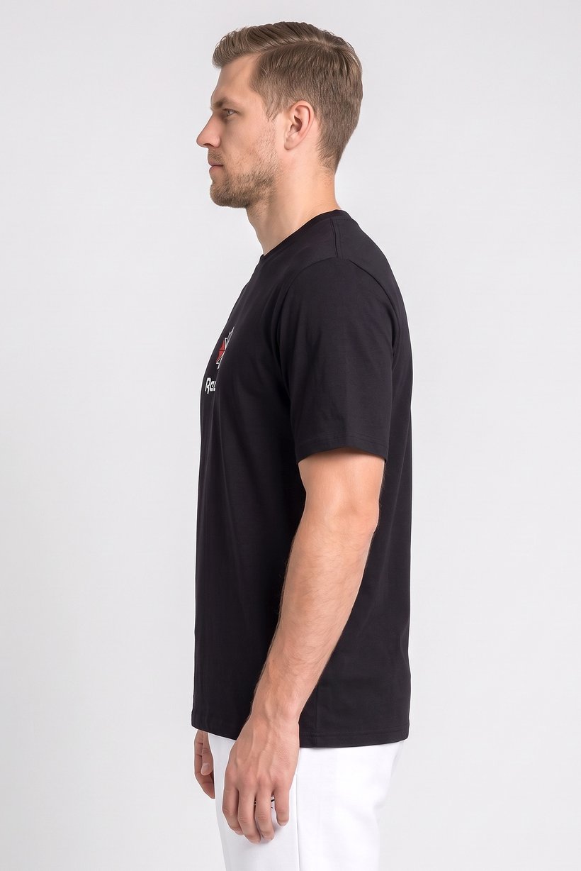 Men Sportswear Fit Short Sleeve Outdoor T-Shirt, Black
