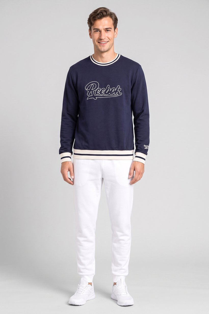 Men Sportswear Fit Long Sleeve Outdoor Sweatshirt, Navy