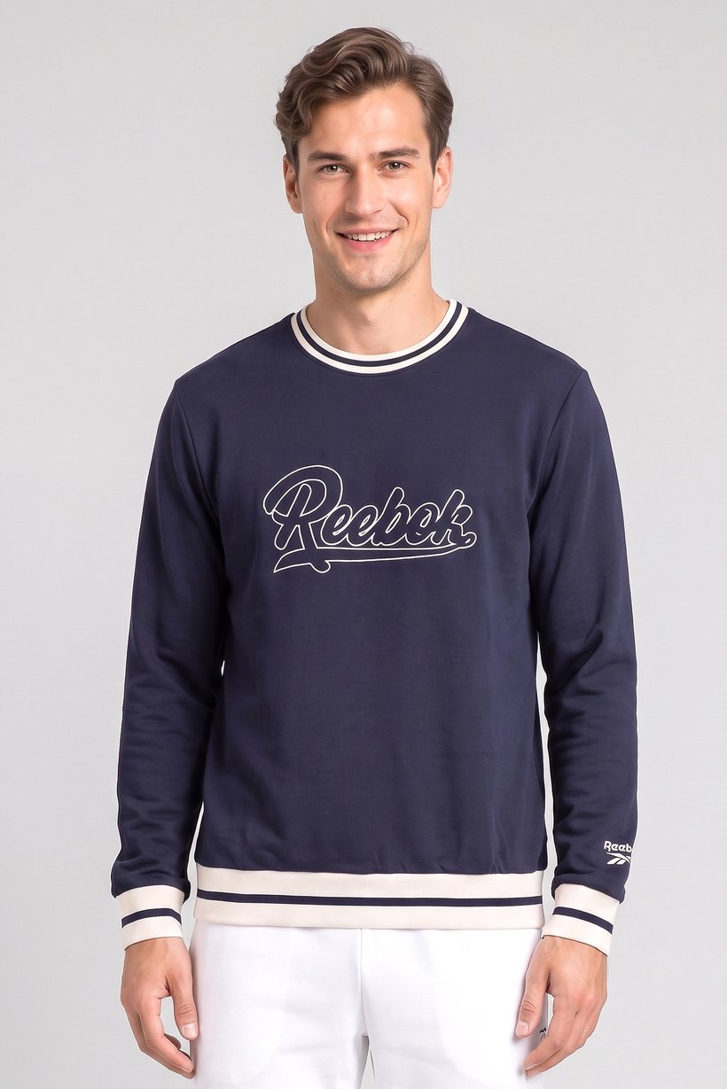 Men Sportswear Fit Long Sleeve Outdoor Sweatshirt, Navy