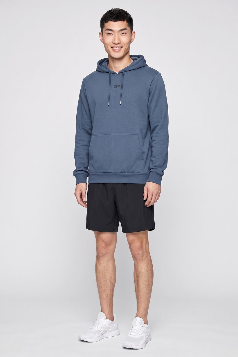 Men Sportswear Fit Long Sleeve Outdoor Hoodie, Slate Blue