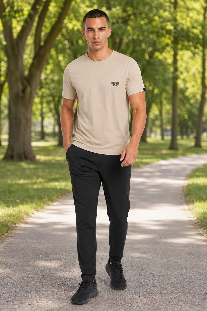 Men Sportswear Fit Short Sleeve Outdoor T-Shirt, Beige