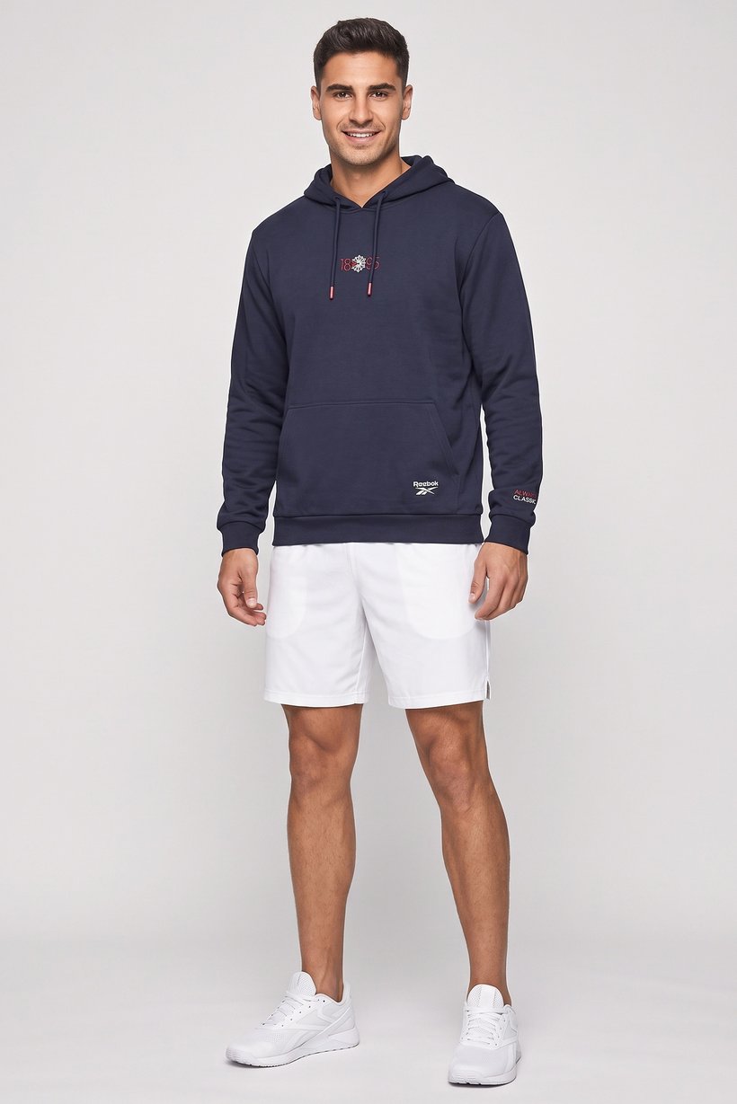 Men Sportswear Fit Long Sleeve Outdoor Hoodie, Navy