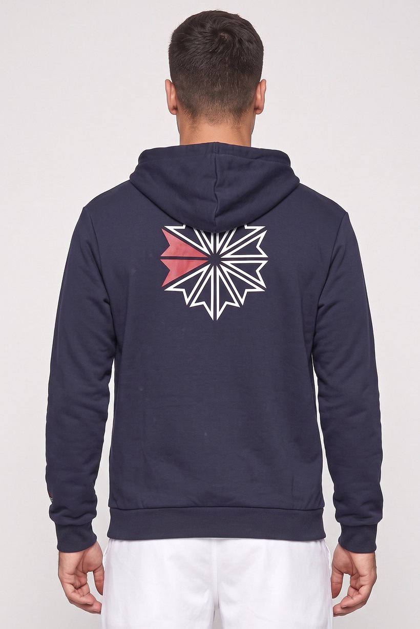 Men Sportswear Fit Long Sleeve Outdoor Hoodie, Navy