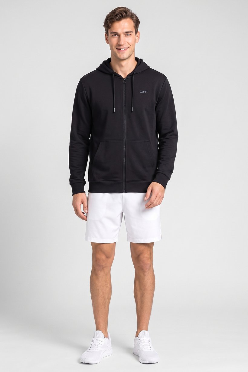 Men Sportswear Fit Long Sleeve Outdoor Hoodie, Black