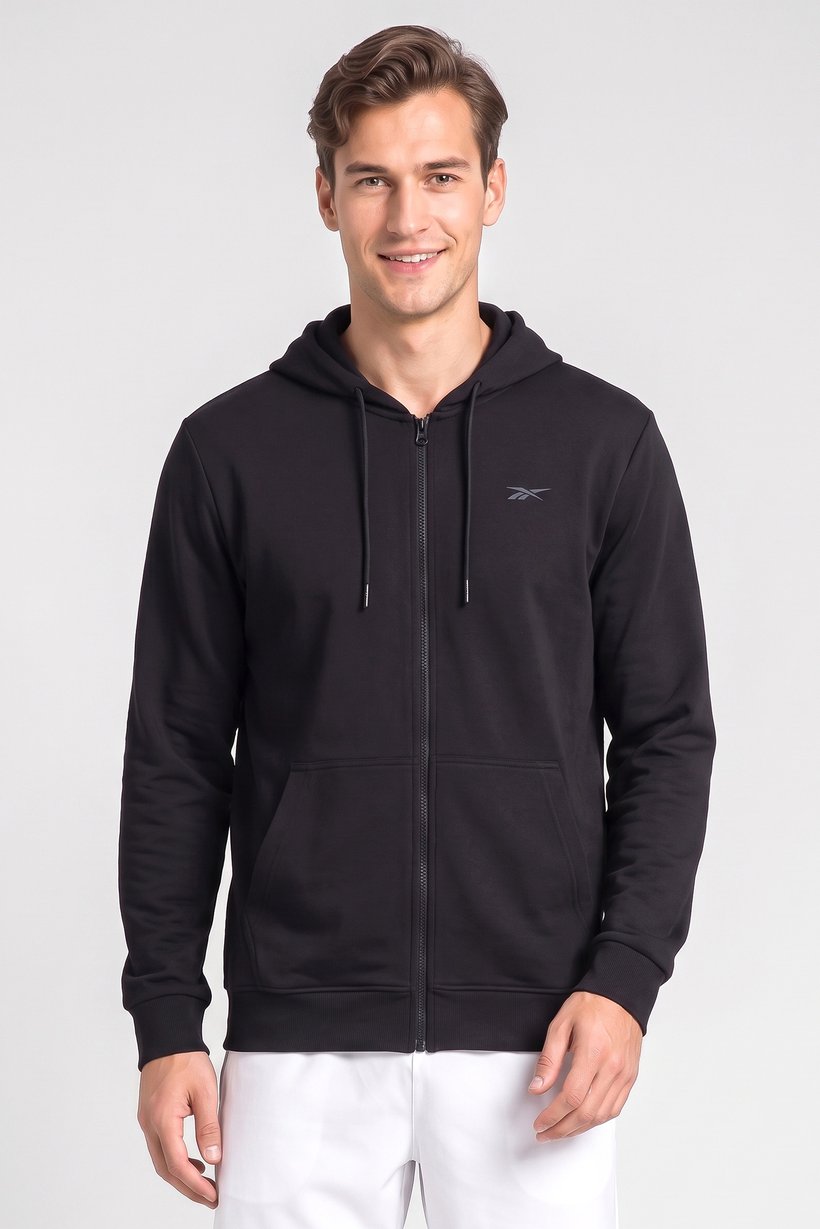 Men Sportswear Fit Long Sleeve Outdoor Hoodie, Black