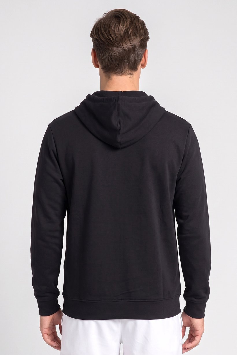 Men Sportswear Fit Long Sleeve Outdoor Hoodie, Black