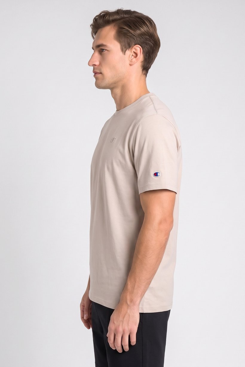 Men Sportswear Fit Short Sleeve Outdoor T-Shirt, Beige